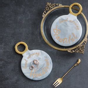 Romantic Gold & White Ceramic Marble Coasters - PosterCoaster