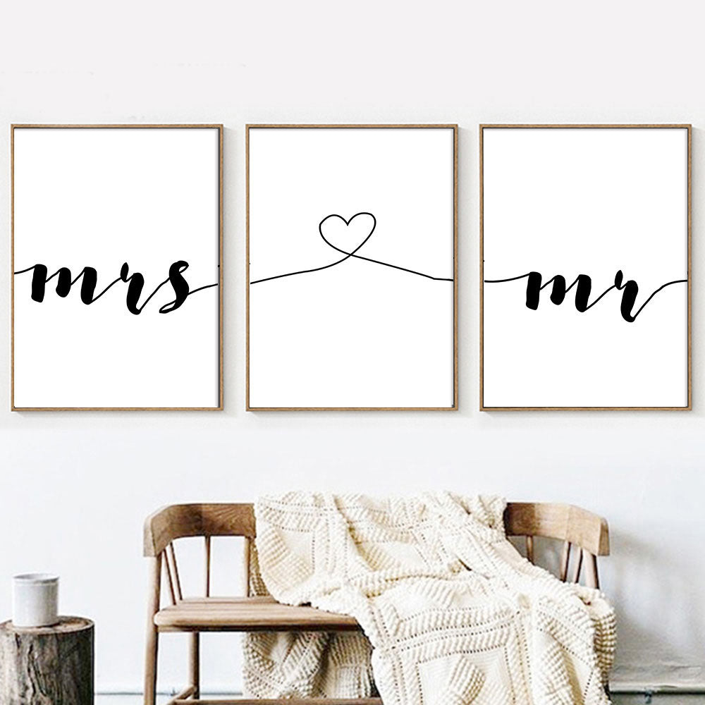 Mr & Mrs Canvas Poster - PosterCoaster