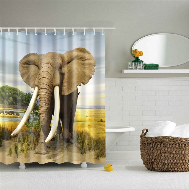 Elephant Shower Curtain - PosterCoaster
