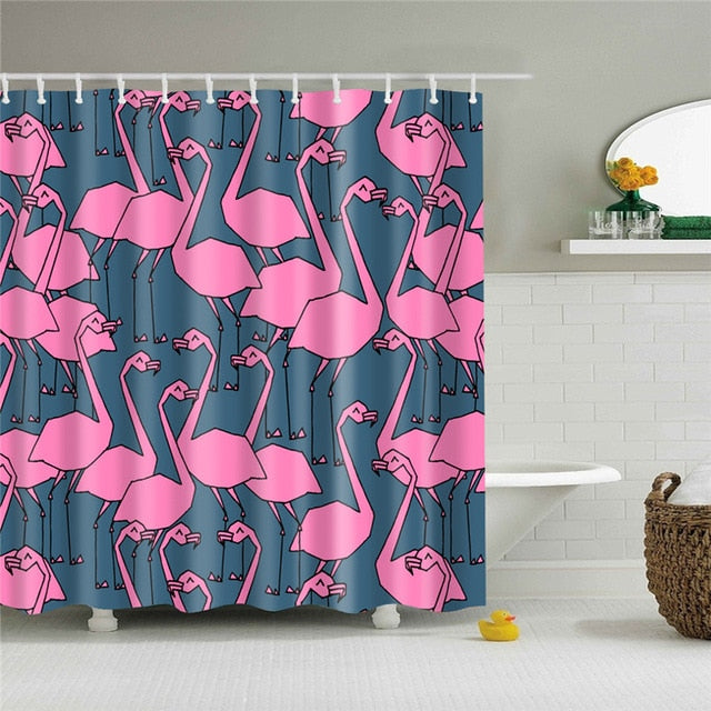 Flamingo Shower Curtain - PosterCoaster