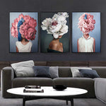 Flowers Girls Canvas Poster - PosterCoaster