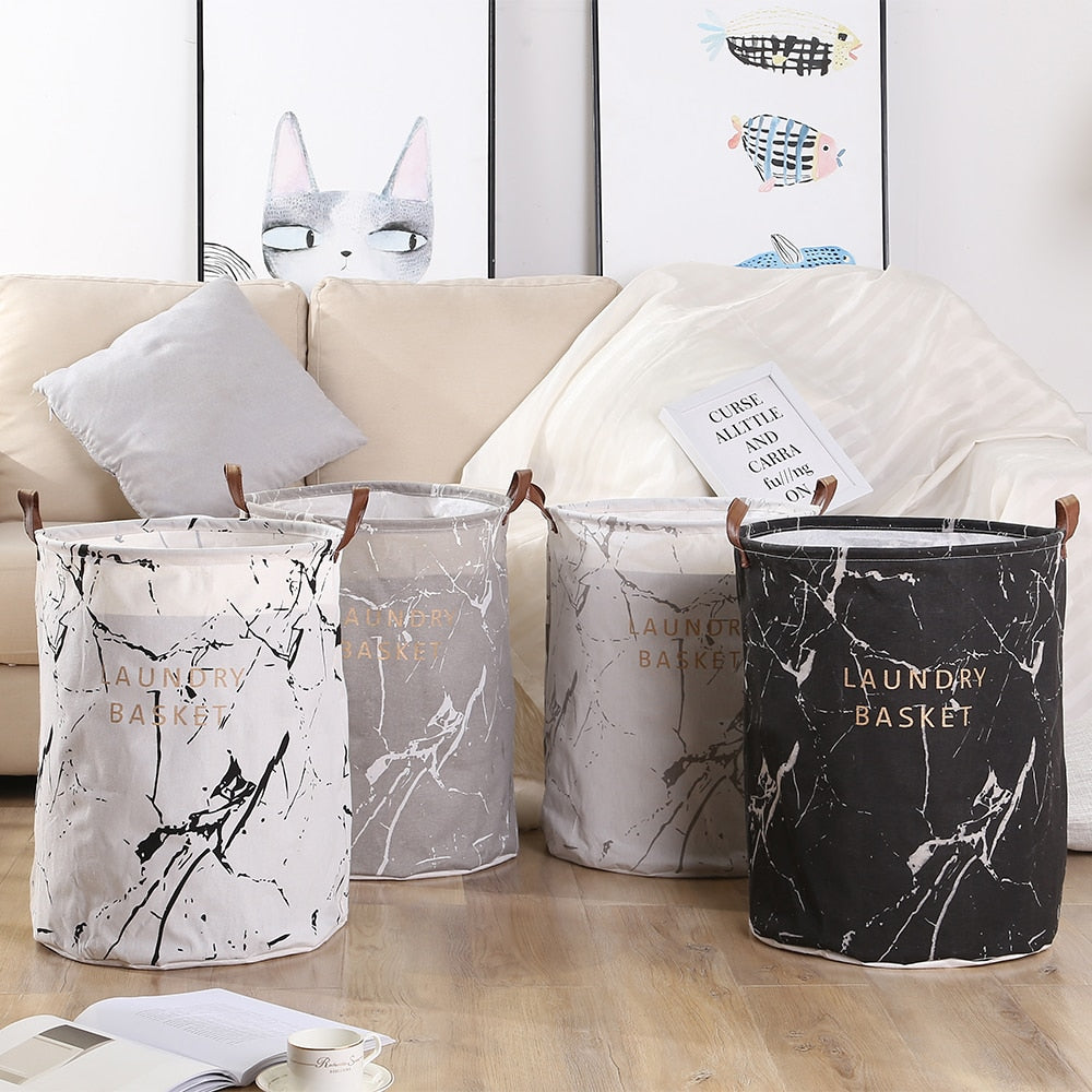 Marble Alike & More Laundry Basket - PosterCoaster