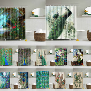 Peacock Shower Curtain - PosterCoaster