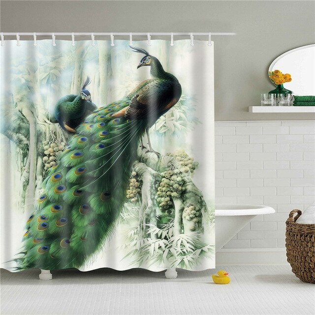 Peacock Shower Curtain - PosterCoaster