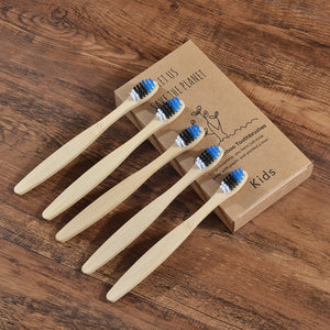 5-Pack Adults & Kids Bamboo Toothbrushes - PosterCoaster