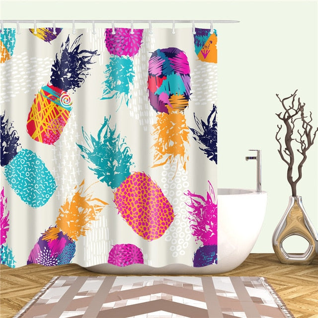 Pineapple Shower Curtain - PosterCoaster