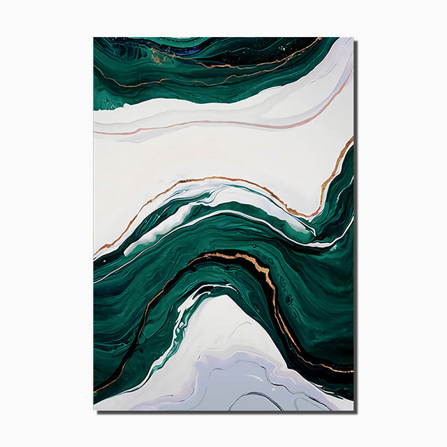 Gold & Green Abstract Canvas Poster - PosterCoaster