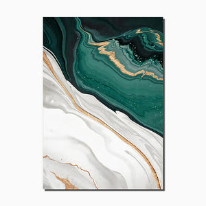 Gold & Green Abstract Canvas Poster - PosterCoaster