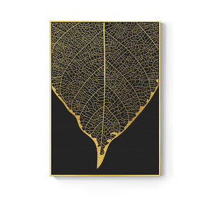 Golden Flowers Canvas Poster - PosterCoaster