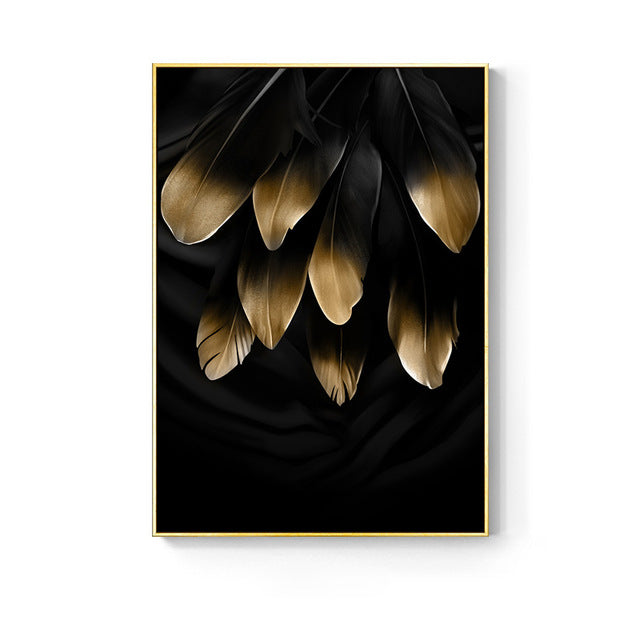 Golden Flowers Canvas Poster - PosterCoaster