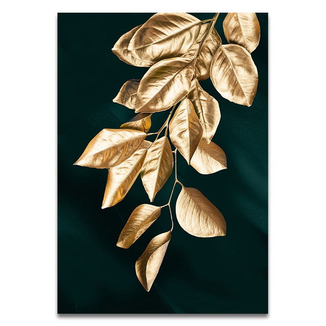 Golden Leaves Canvas Poster - PosterCoaster