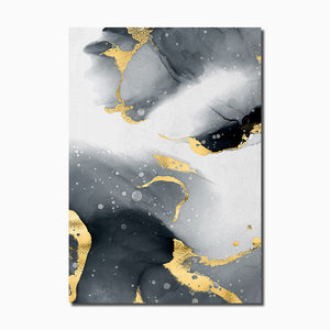 Gold & Black Abstract Canvas Poster - PosterCoaster