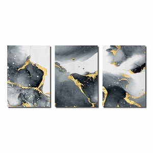 Gold & Black Abstract Canvas Poster - PosterCoaster