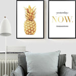 Gold Pineapple Canvas Poster - PosterCoaster