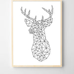 Bird & Deer Geometry Canvas Poster - PosterCoaster