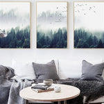 Birds In The Fog Canvas Poster - PosterCoaster