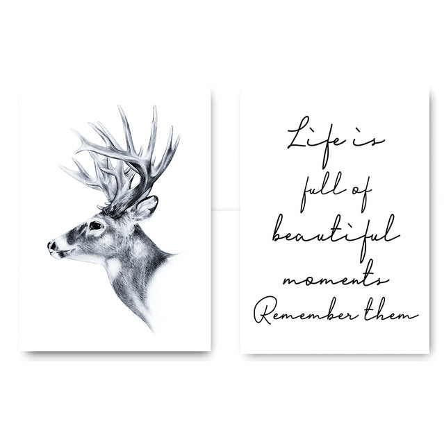 Deer & Quote Canvas Poster - PosterCoaster
