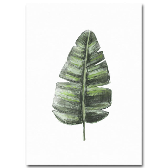 Green Leaves Canvas Poster - PosterCoaster