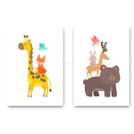 Bear vs Giraffe Canvas Poster - PosterCoaster