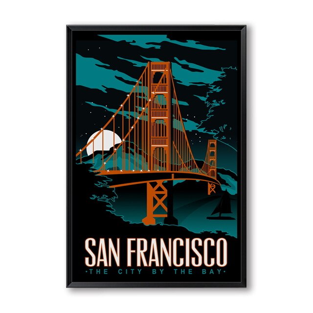 Famous Attractions Canvas Poster - PosterCoaster