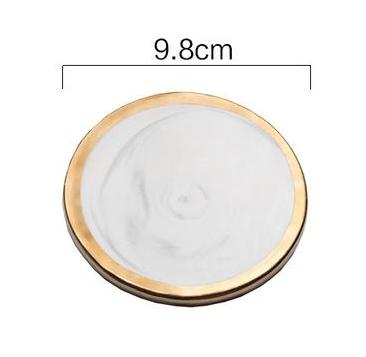 White & Gold Ceramic Marble Coasters - PosterCoaster