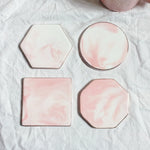 Grey Or Pink Ceramic Marble Coasters - PosterCoaster