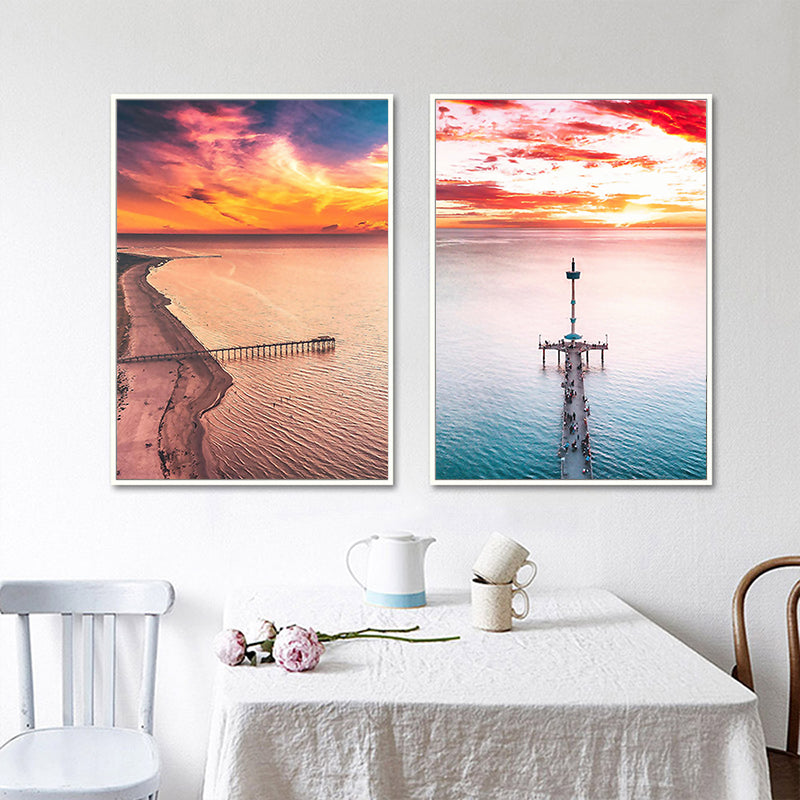 Seaside Sunset Canvas Poster - PosterCoaster