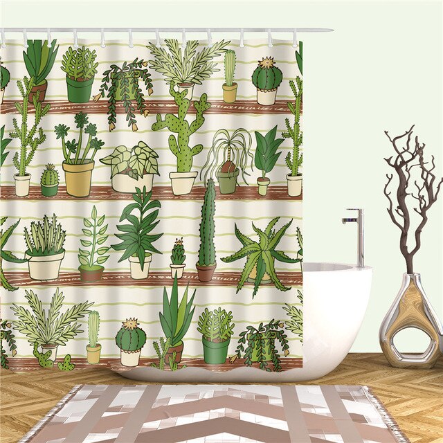 Cactus Shower Curtain - PosterCoaster