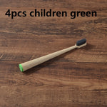 4-Pack Adults & Kids Cone Bamboo Toothbrushes - PosterCoaster